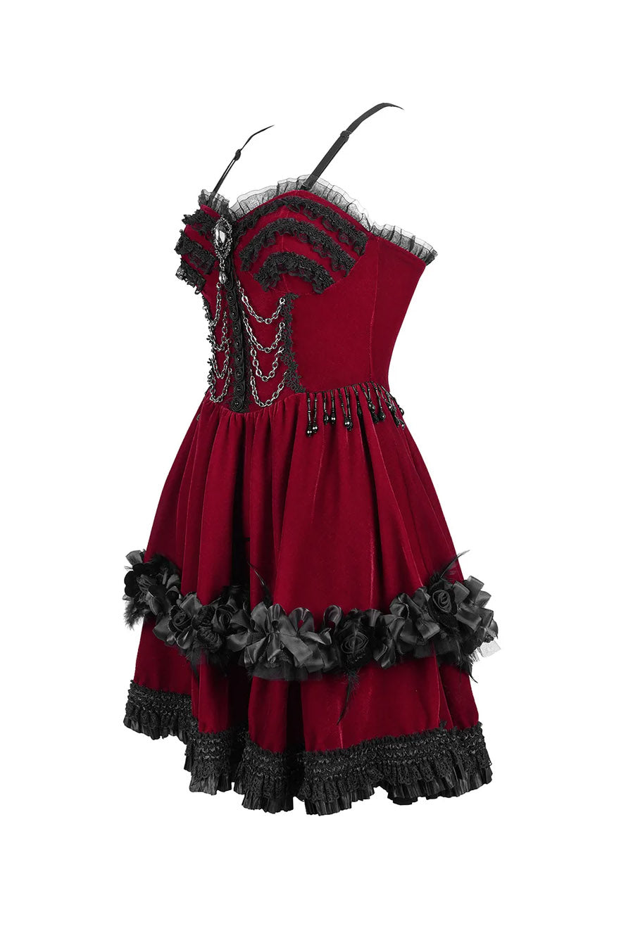 womens layered gothic valentines day dress