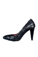 womens retro embroidered spiderweb goth pin up high heels