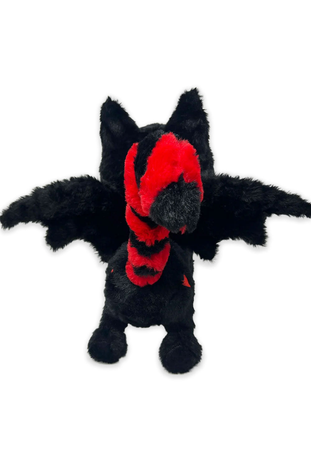 vampire bat skeleton cat plushie toy stuffed animal with a striped tail 
