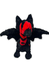 vampire bat skeleton cat plushie toy stuffed animal with a striped tail 