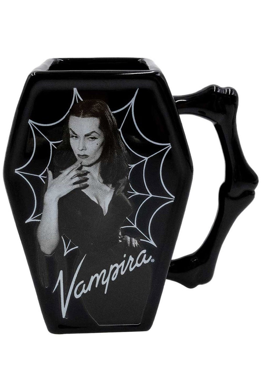 Vampira Cobweb Coffin Mug