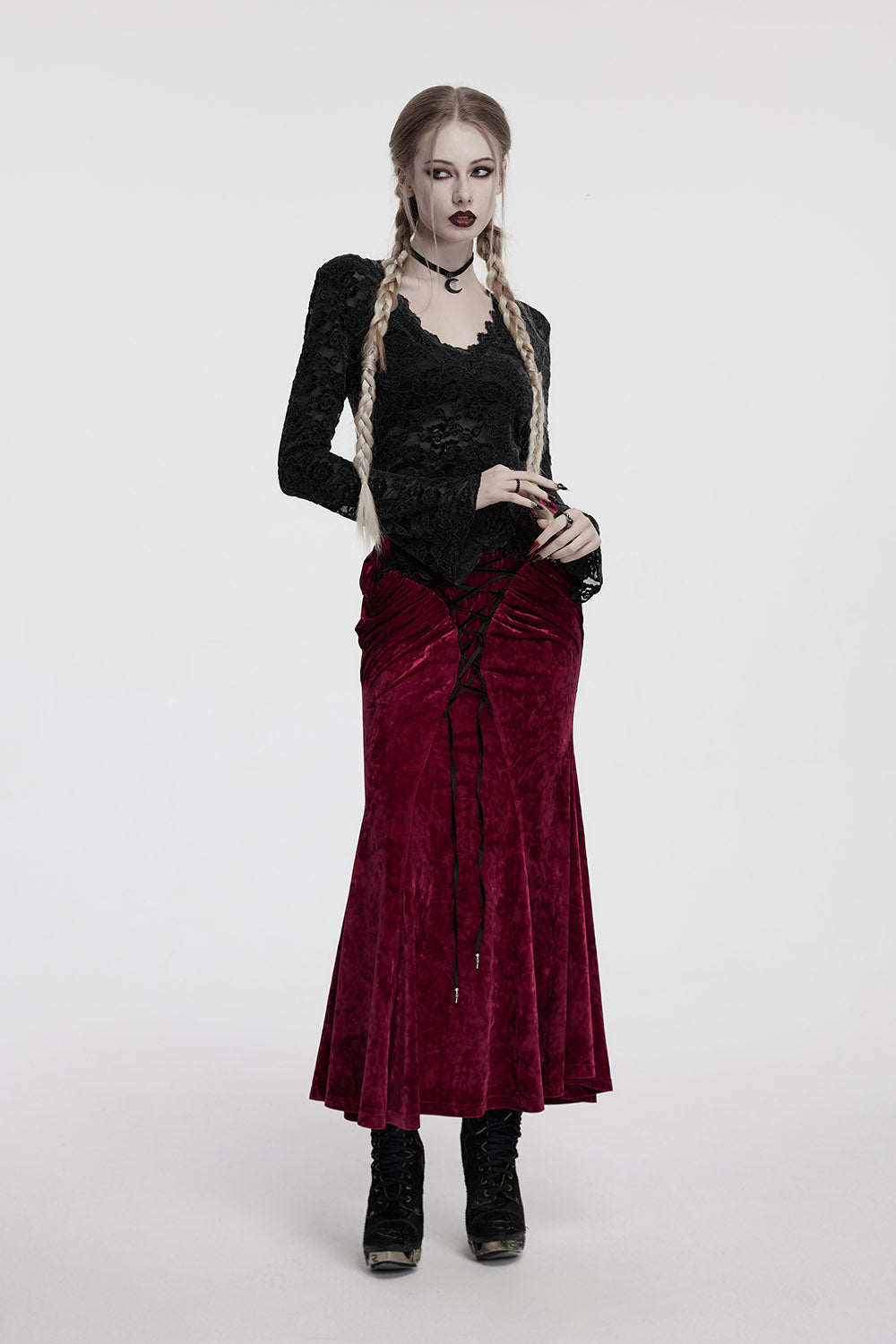 romantic goth long sleeve lace shirt