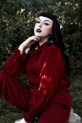 puff sleeve vintage inspired gothic blouse 