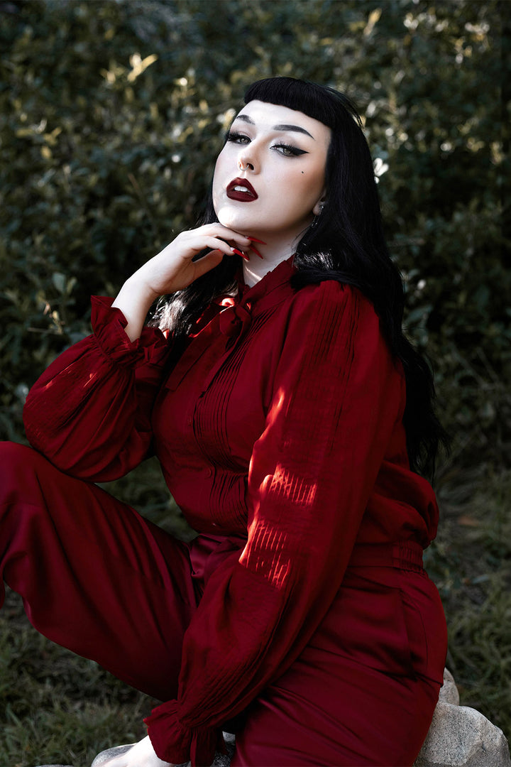 puff sleeve vintage inspired gothic blouse 