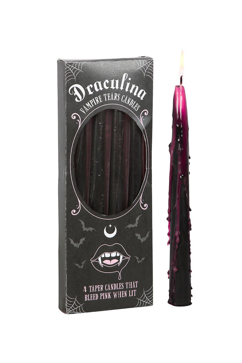 black and pink pastel goth candle set for candelabra 