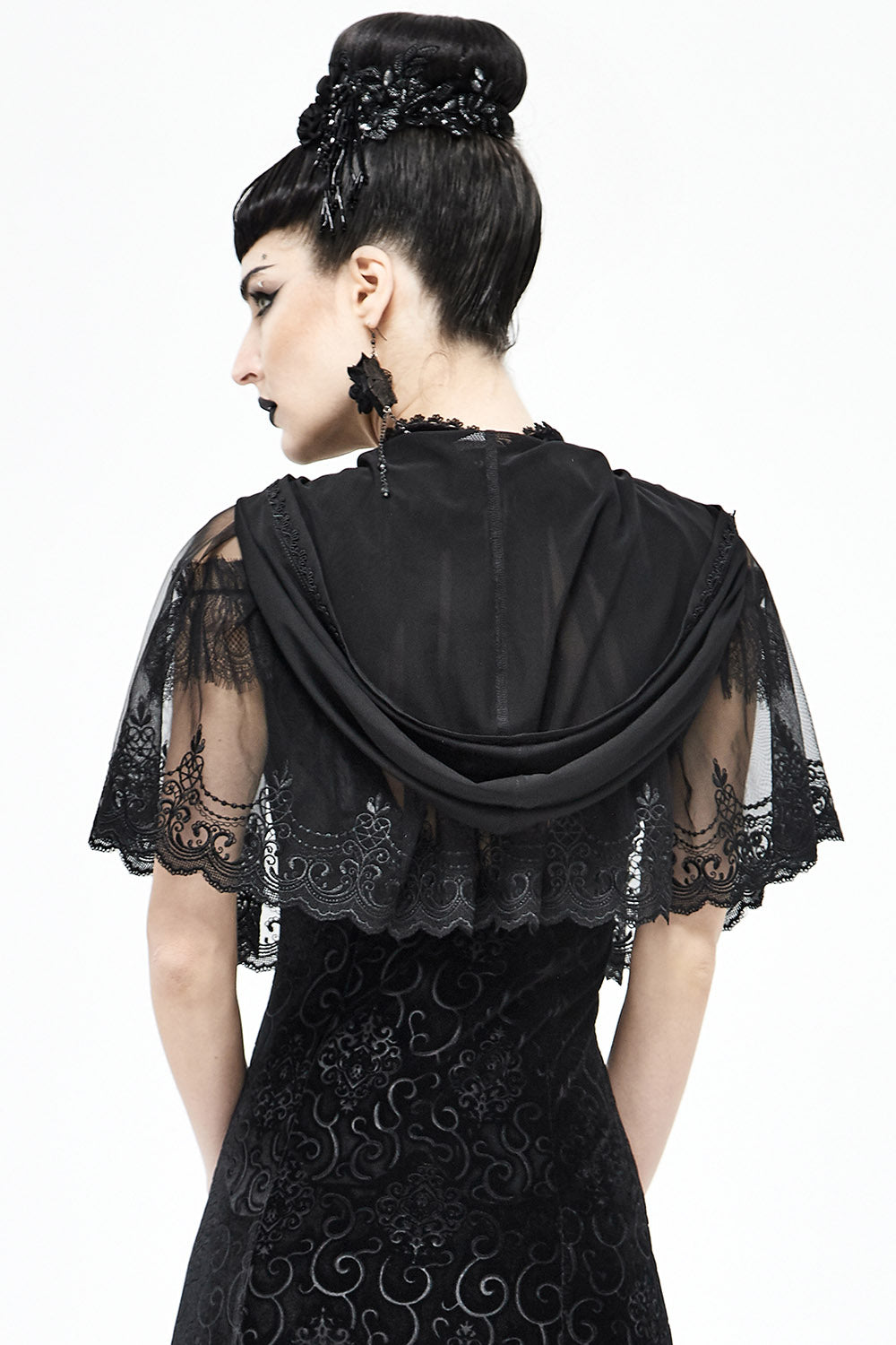 womens gothic mesh cape