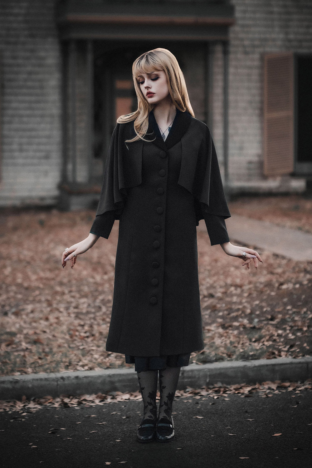 womens old fashioned gothic winter jacket