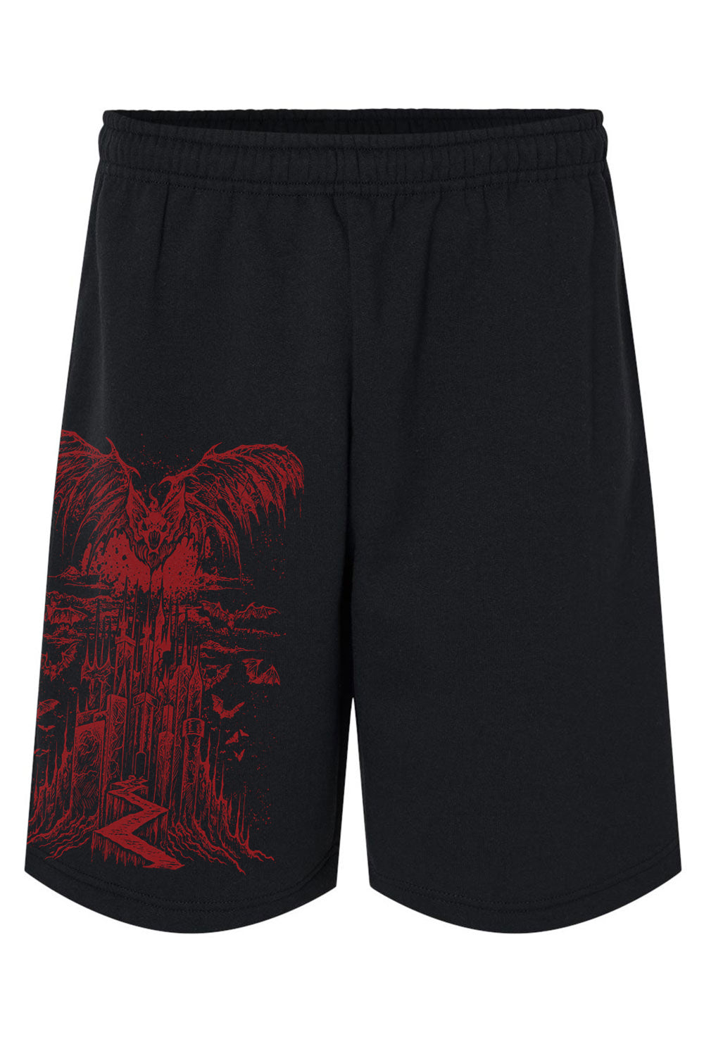 mens Gothic bat jogger shorts