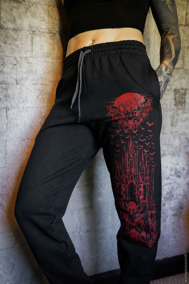 unisex cotton blended bat joggers