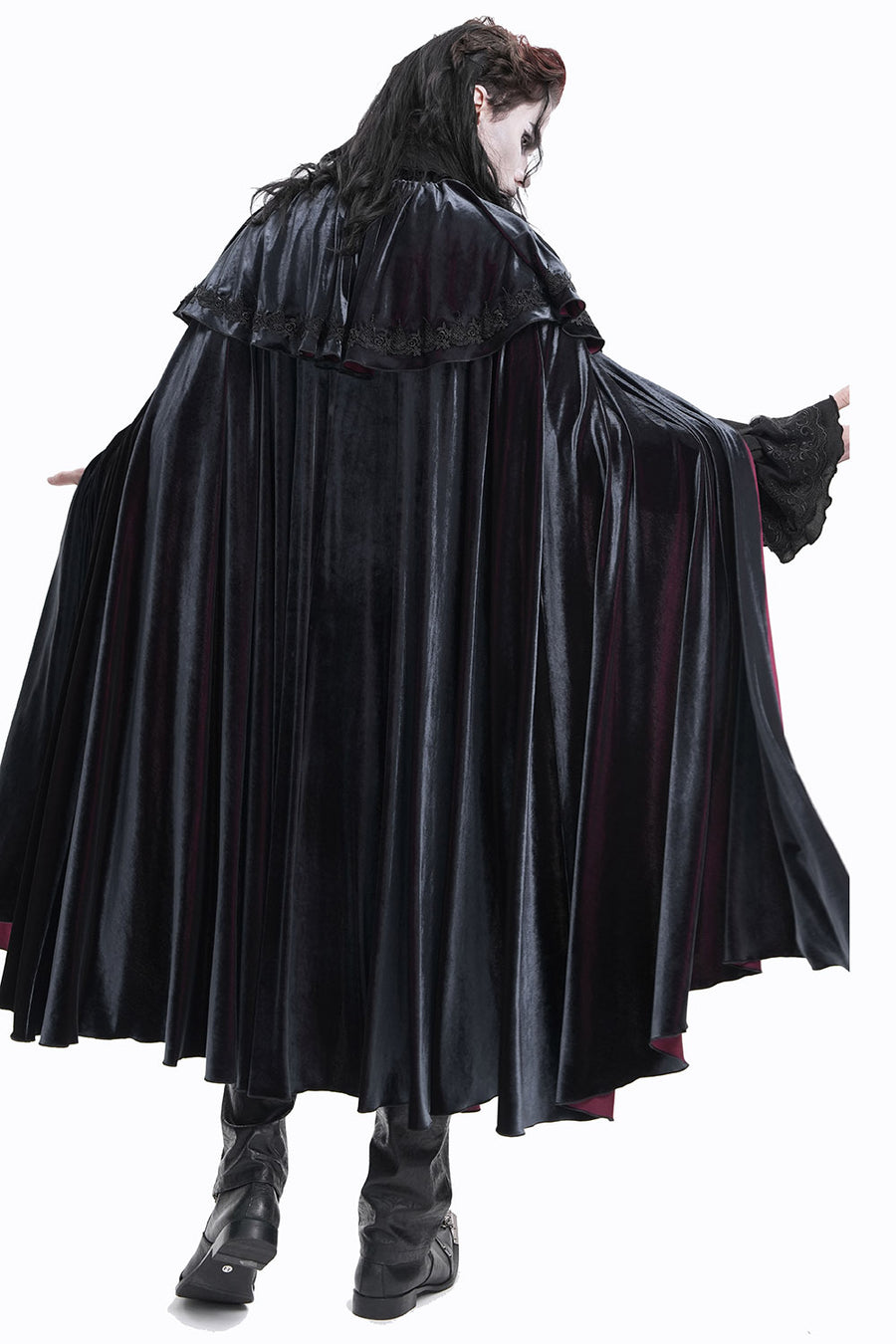 mens black velvet cloak