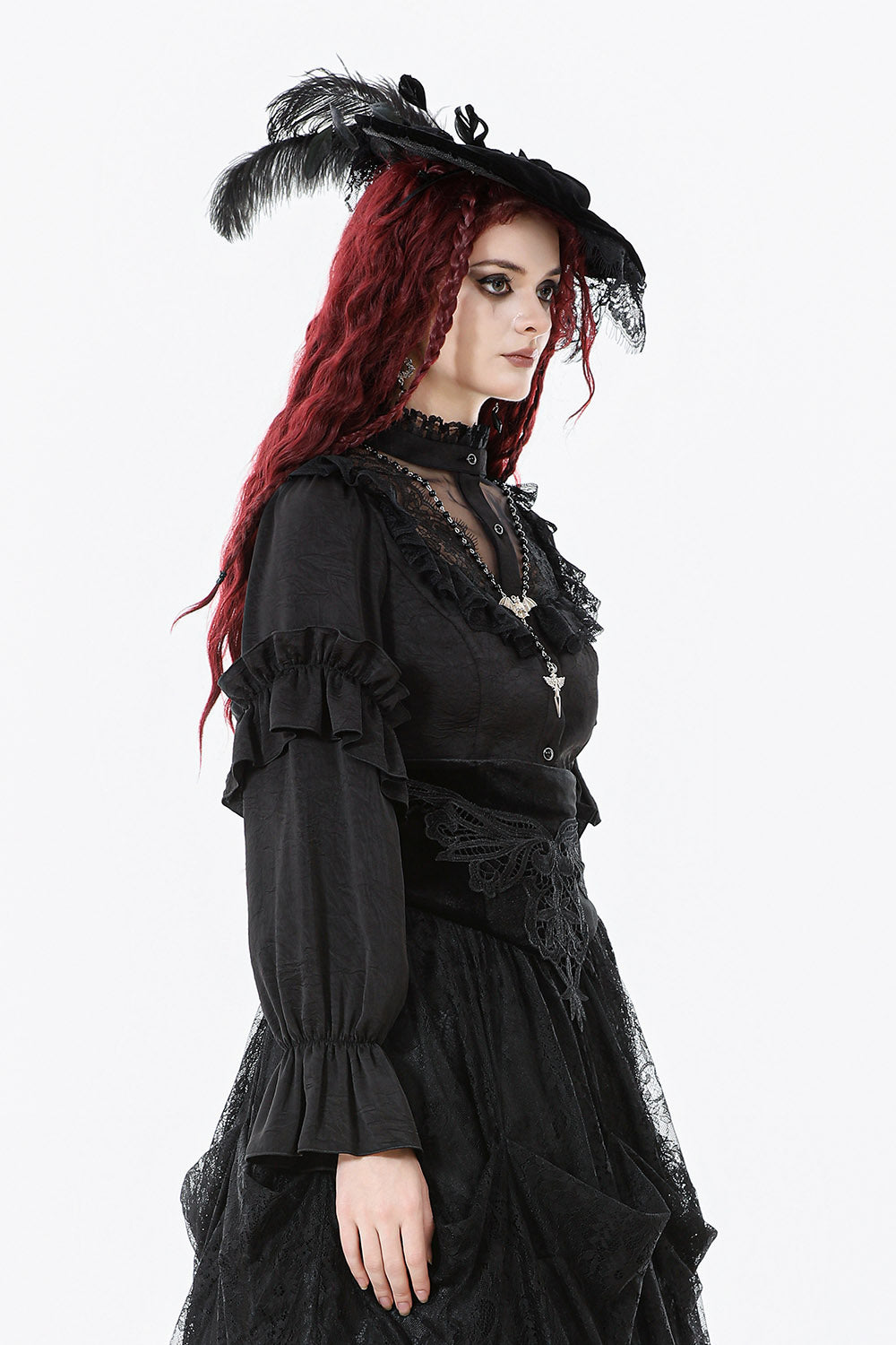 witchy long sleeve gothic blouse