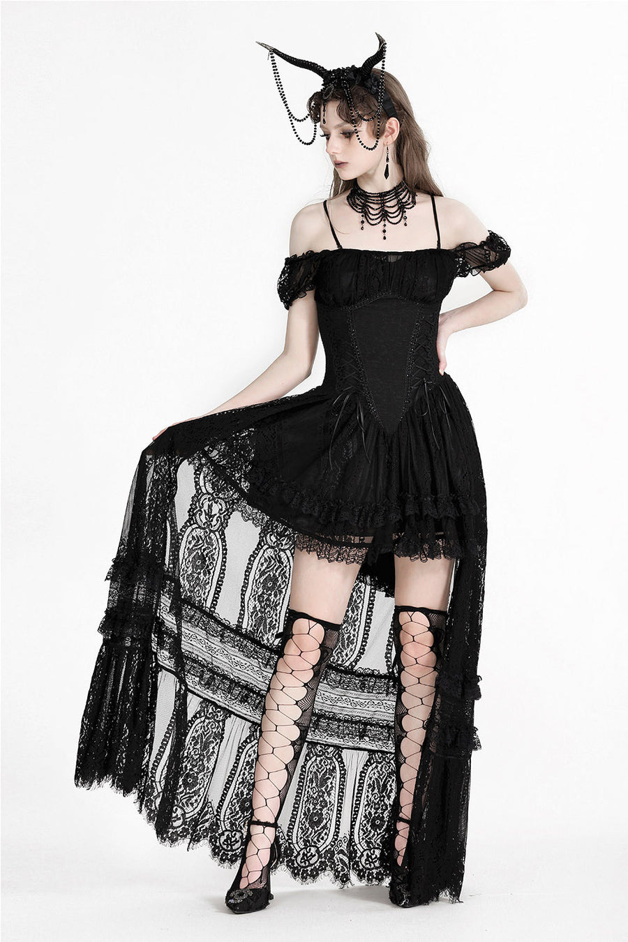 long gothic lace gown