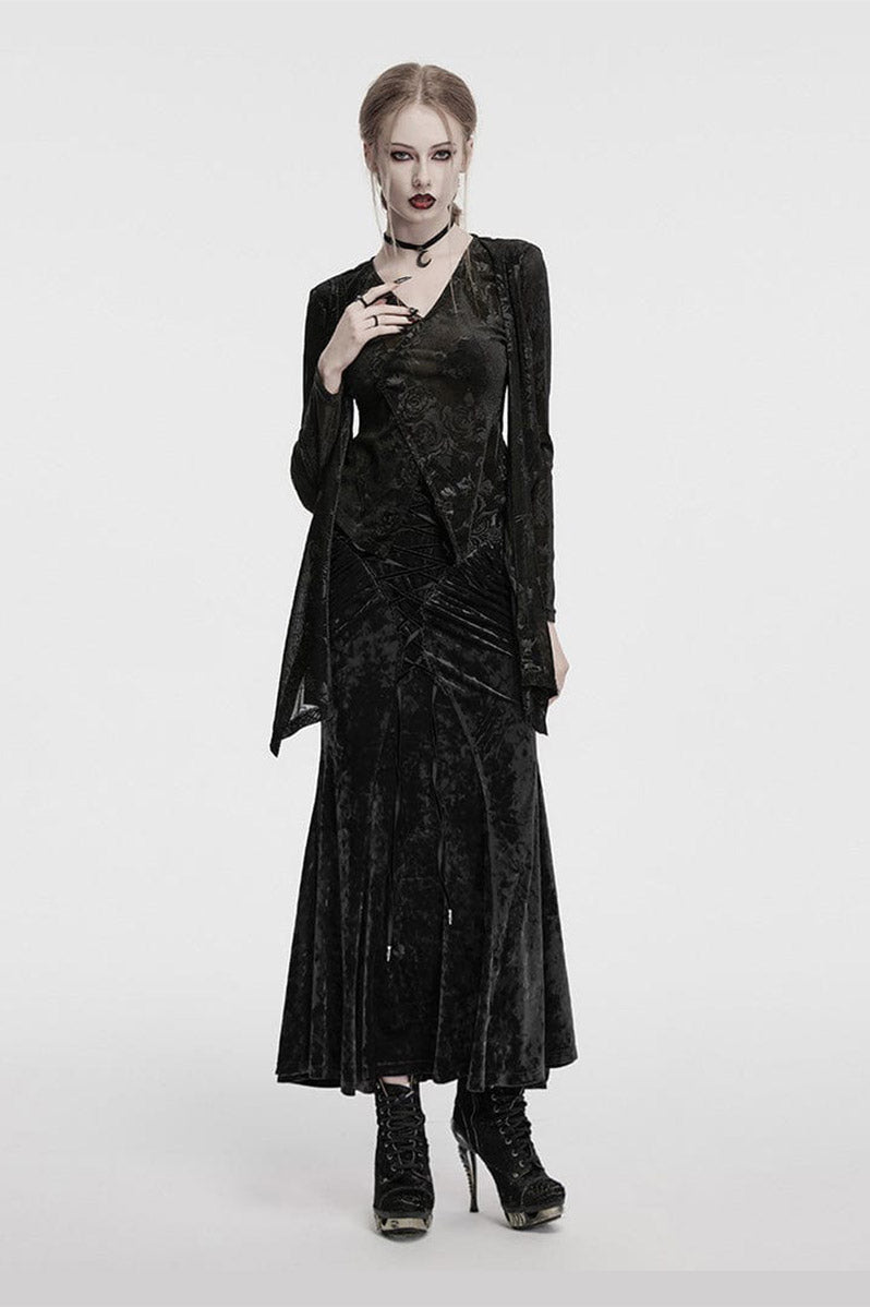 v-shaped waistline vintage goth skirt