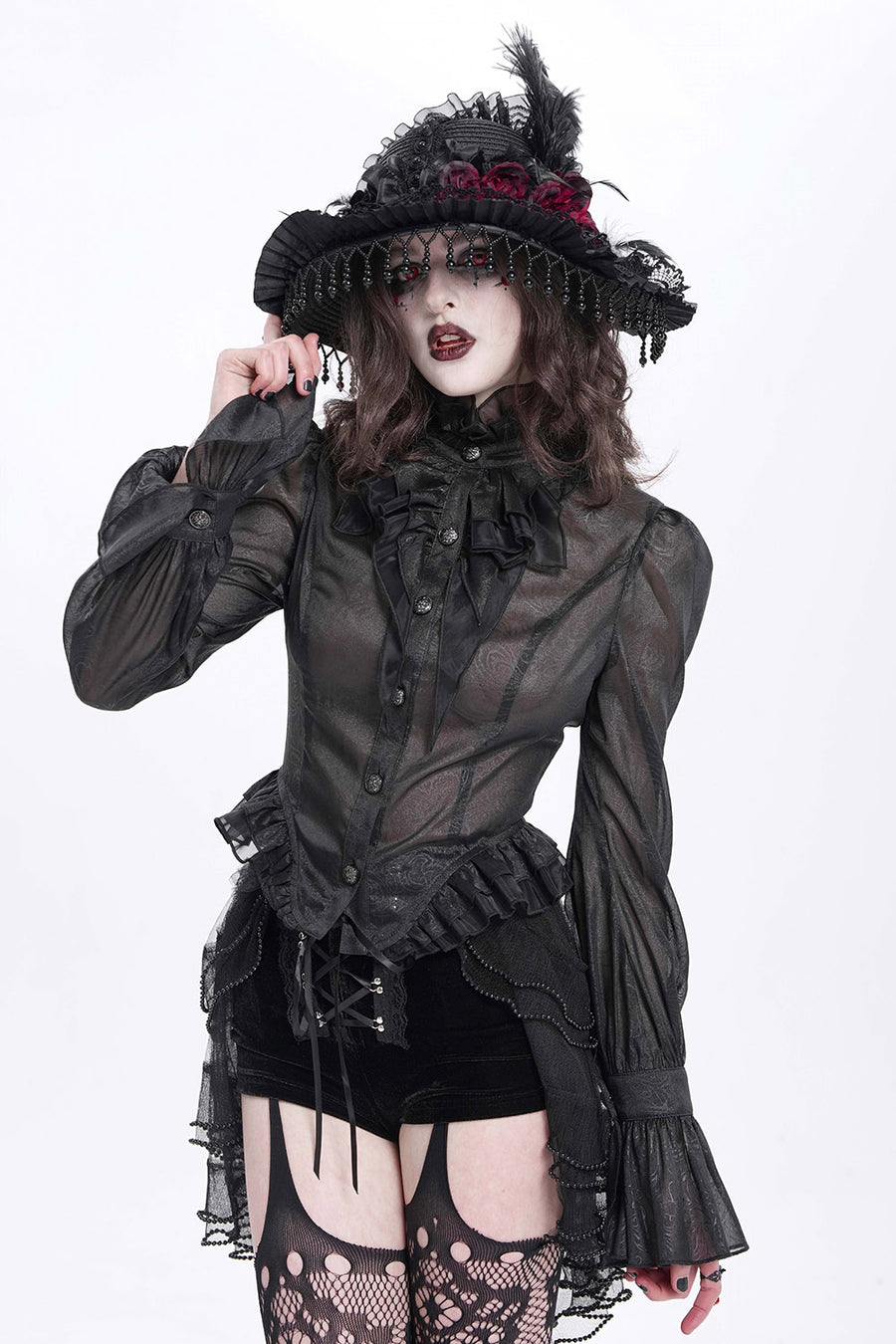victorian gothic buttoned top 