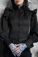 womens ruffled puff sleeve top