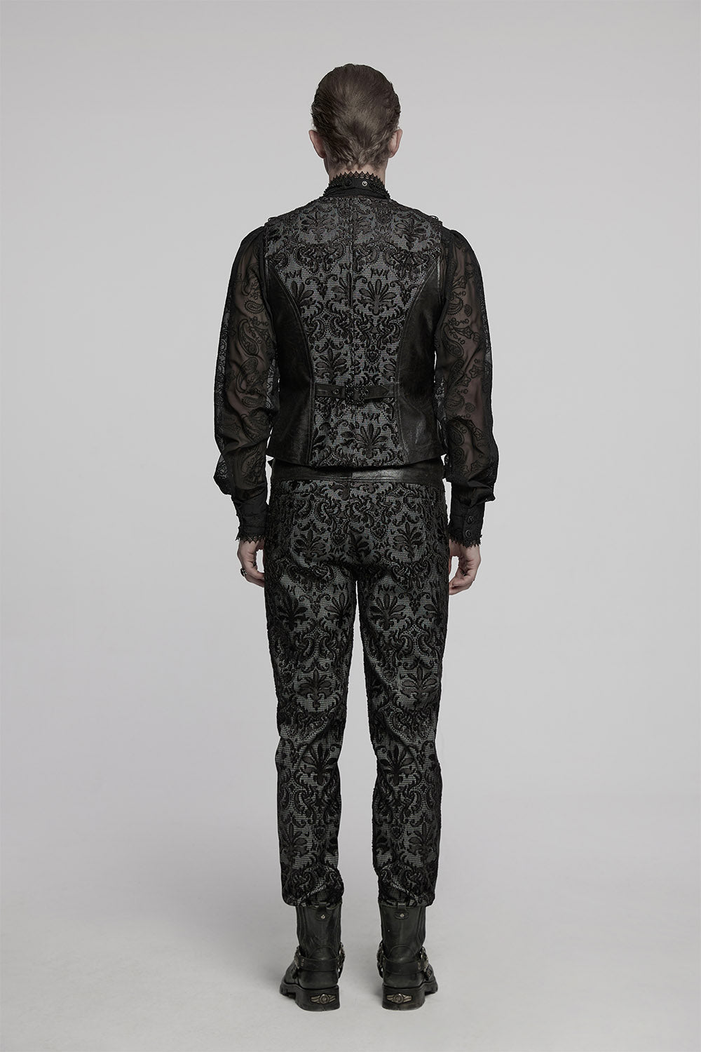 mens gothic waistcoat with back buckle 