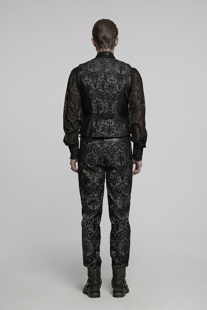 mens gothic waistcoat with back buckle 