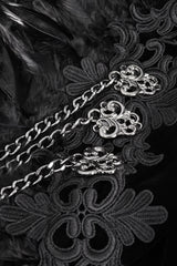 puffed sleeve gothic coat with chains