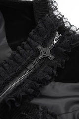 gothic cross zip up jacket