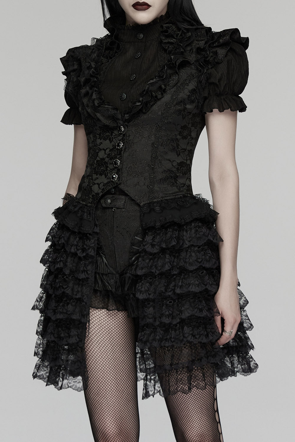 damask ruffled vest