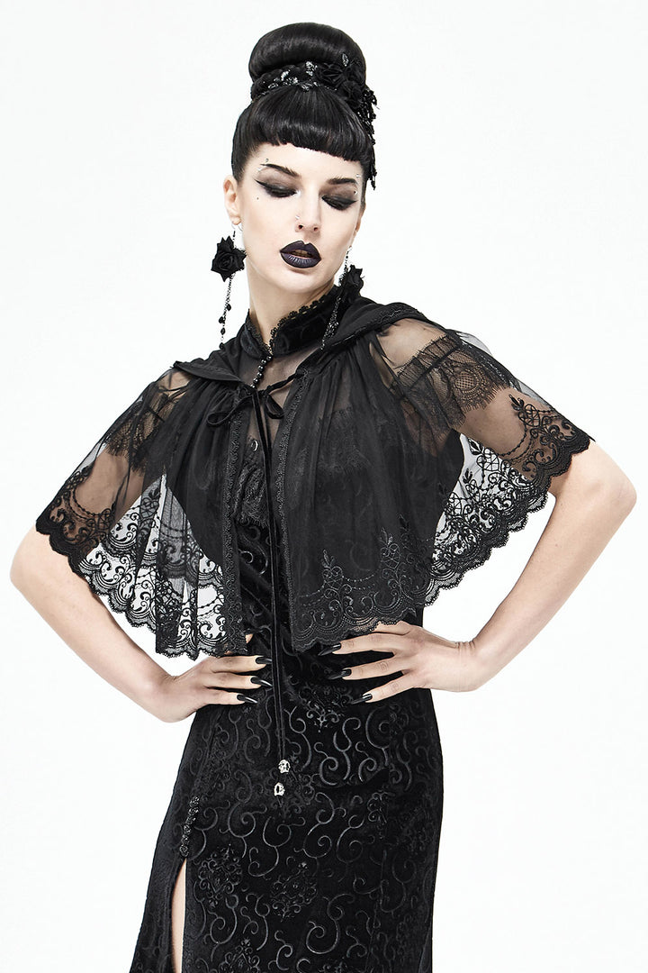 womens lace gothic capelet