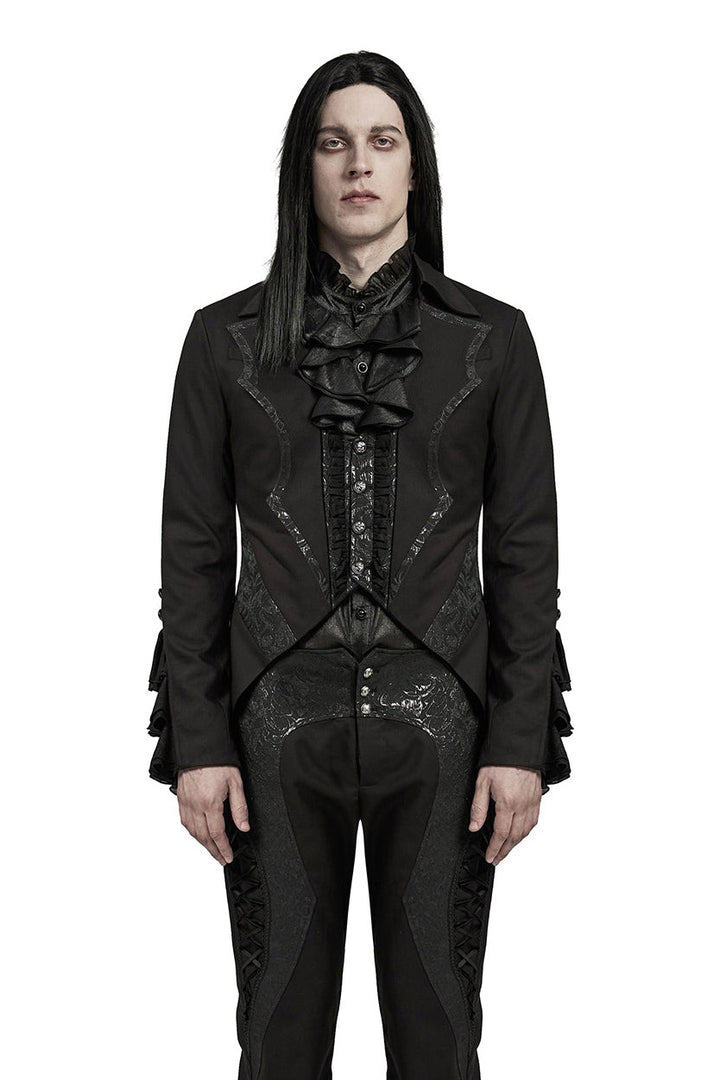 mens ruffled vampire jacket tailcoat