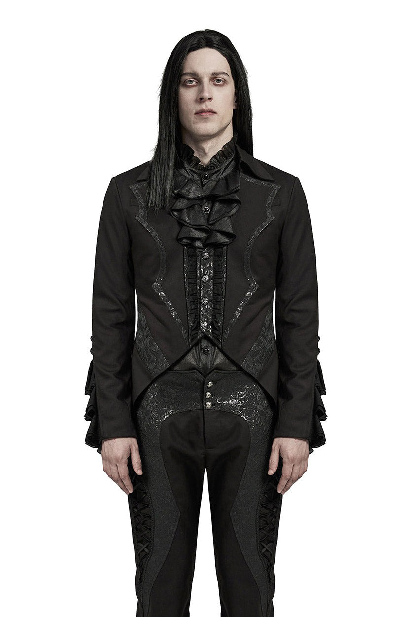 mens ruffled vampire jacket tailcoat