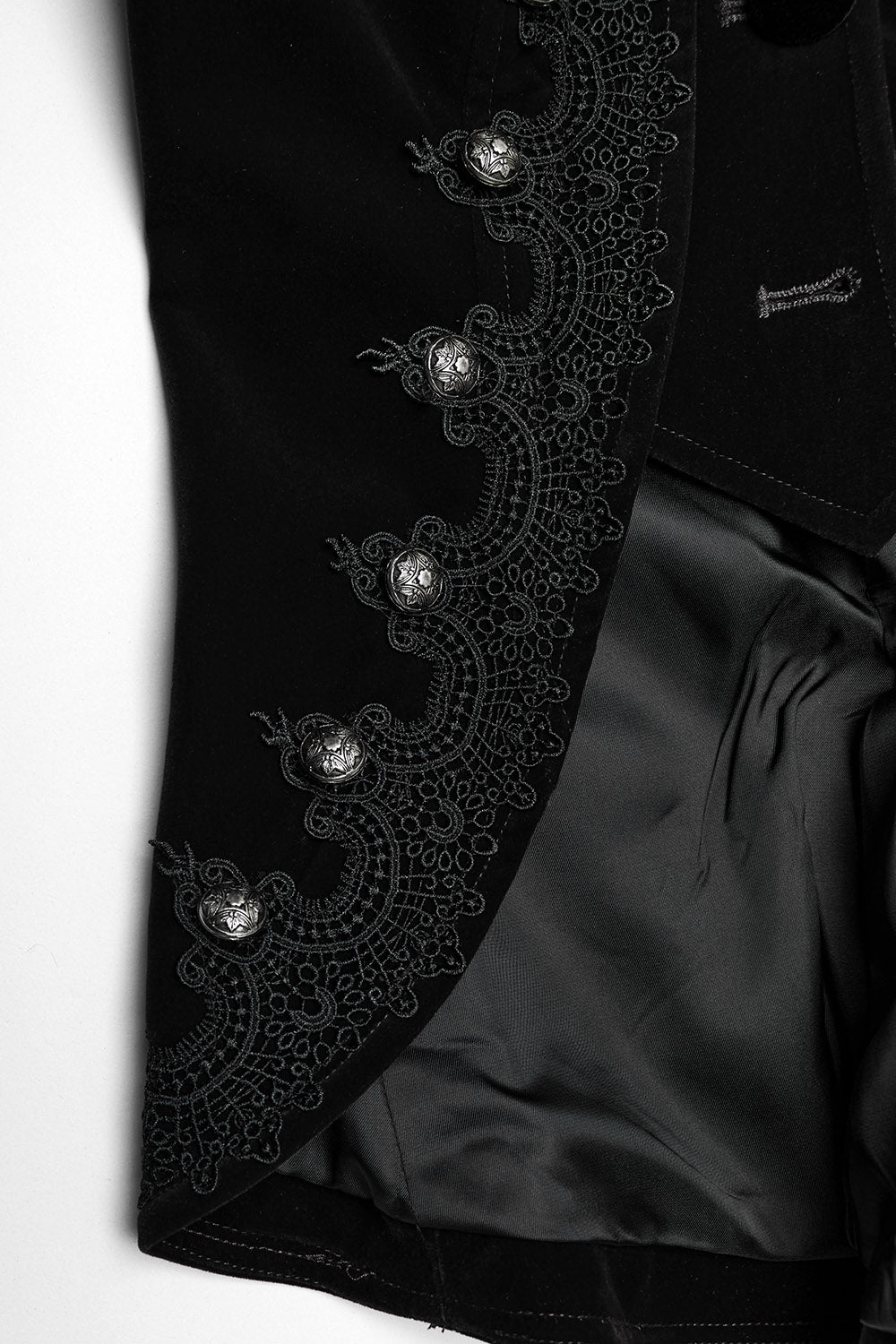 black embroidered victorian goth coat