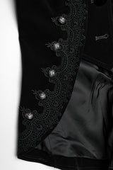black embroidered victorian goth coat
