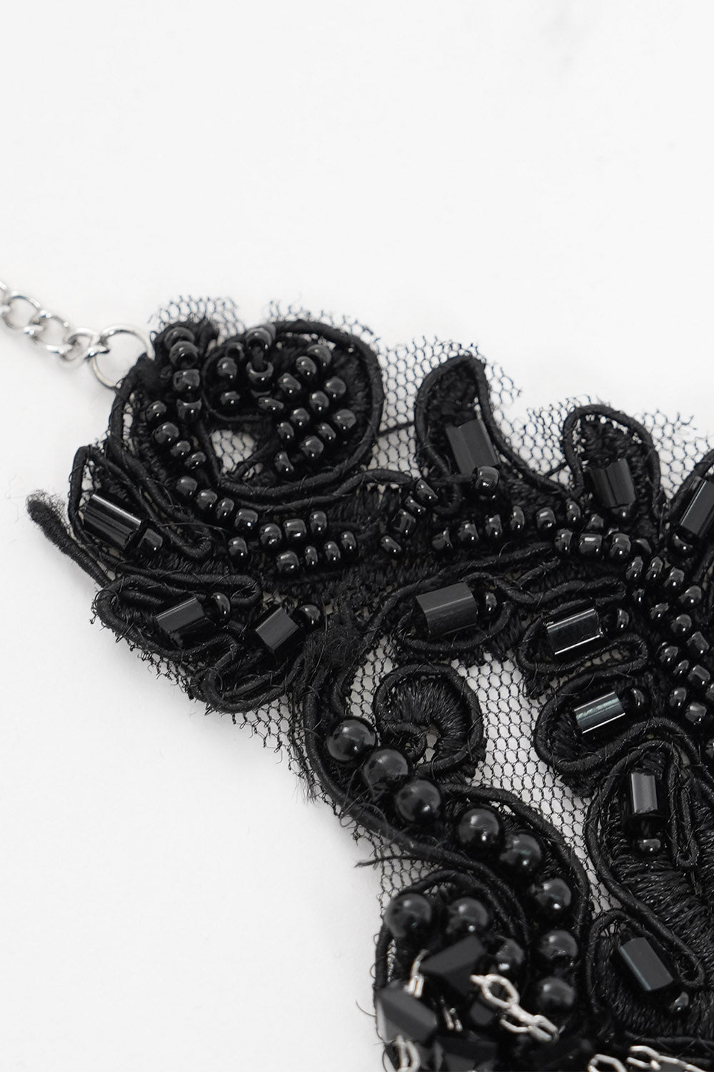 vampire goth netted and beaded necklace