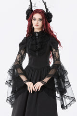 puff sleeve  gothic long maxi dress