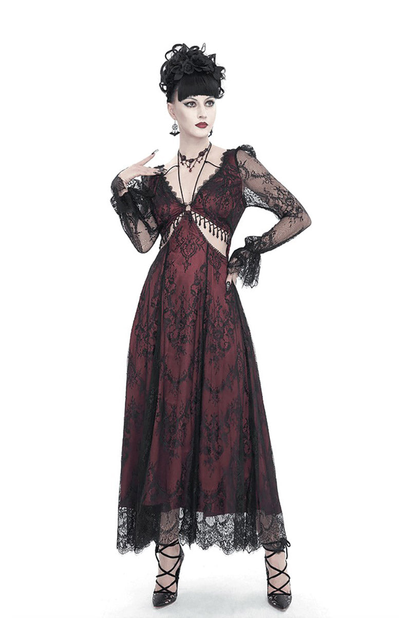Blood Burgundy Beaded Goth Dress Blood Burgundy Beaded Goth Dress