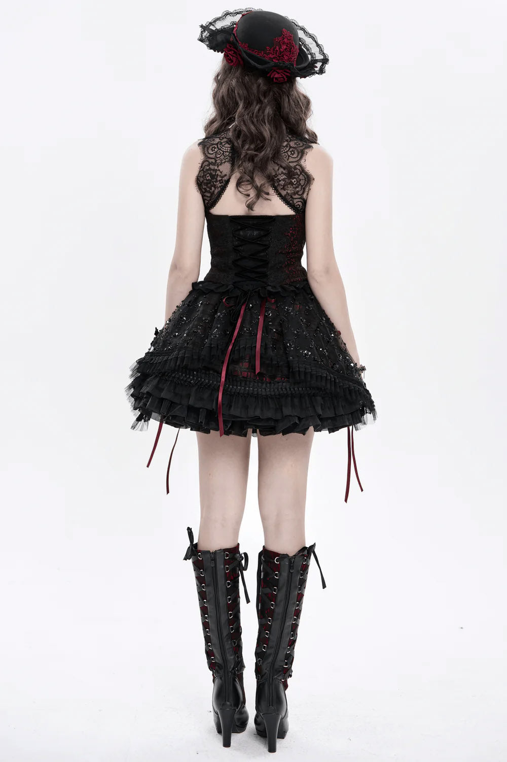 romantic lace-up vampire goth top by devil fashion