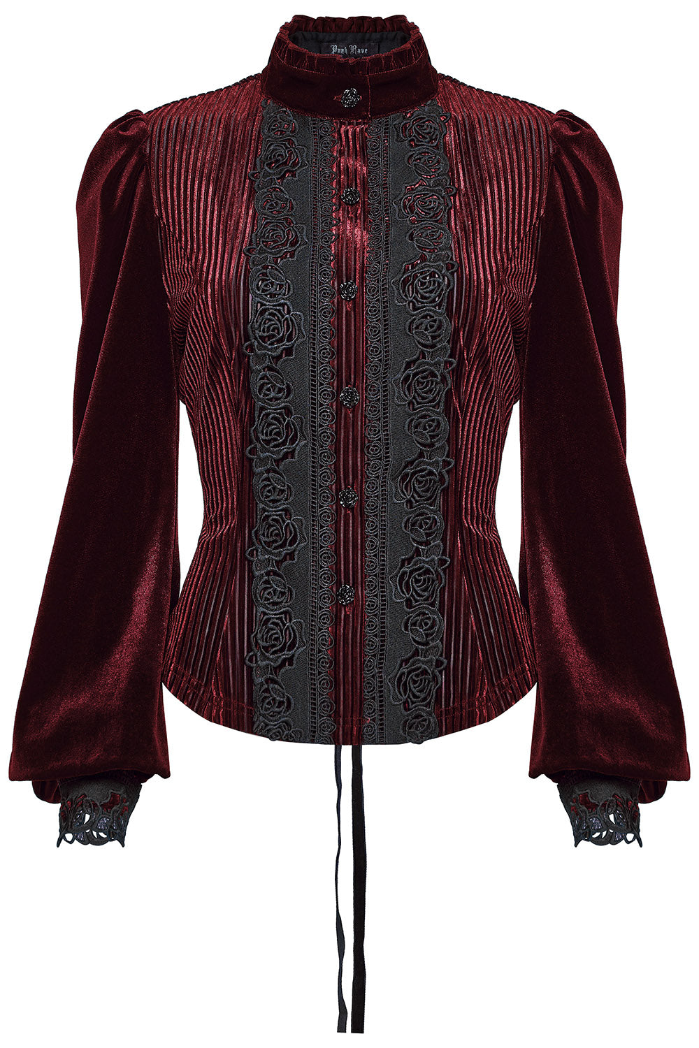 dark red velvet vampire goth button-down blouse