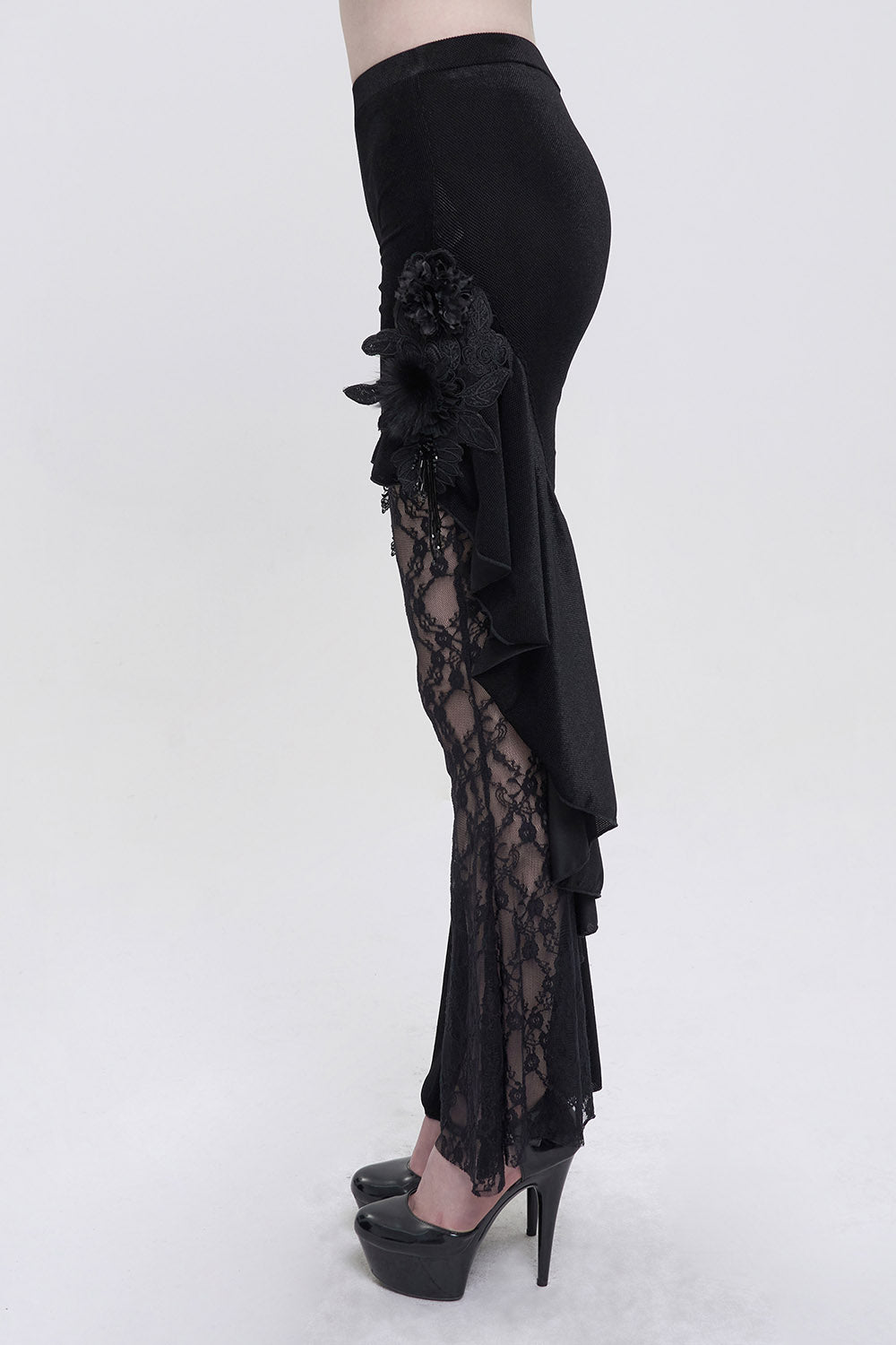 lace up gothic bell bottoms