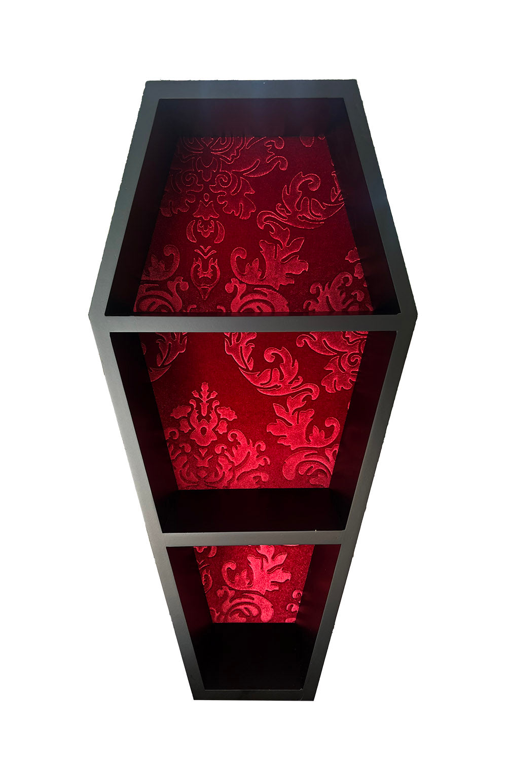 red damask gothic wall shelf
