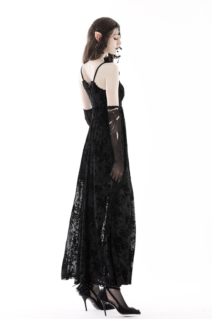 sweetheart neckline goth dress with corset back
