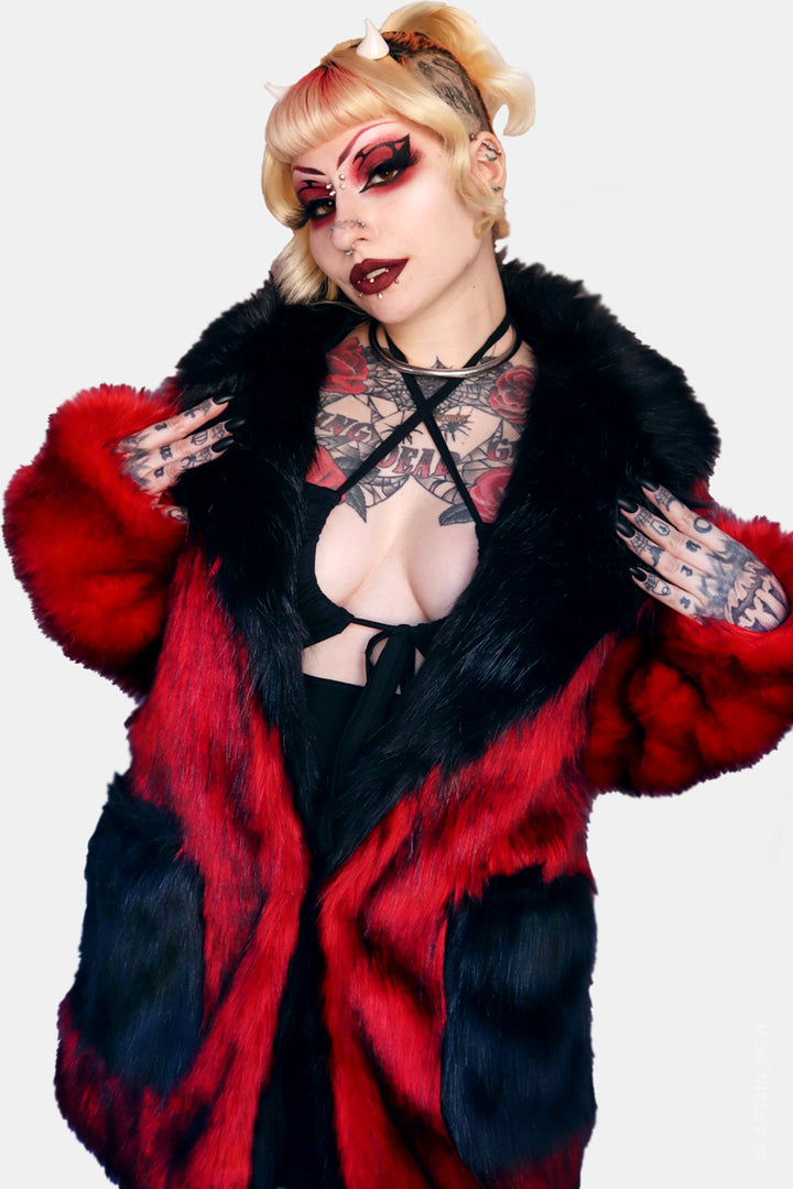 womens sexy gothic romantic fur jacket