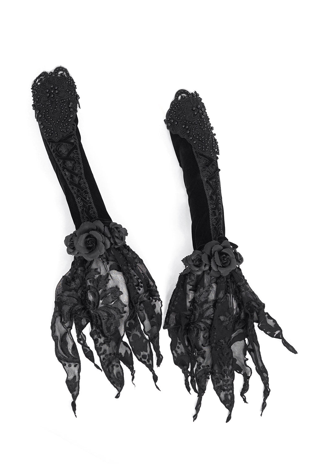 tattered gothic gloves