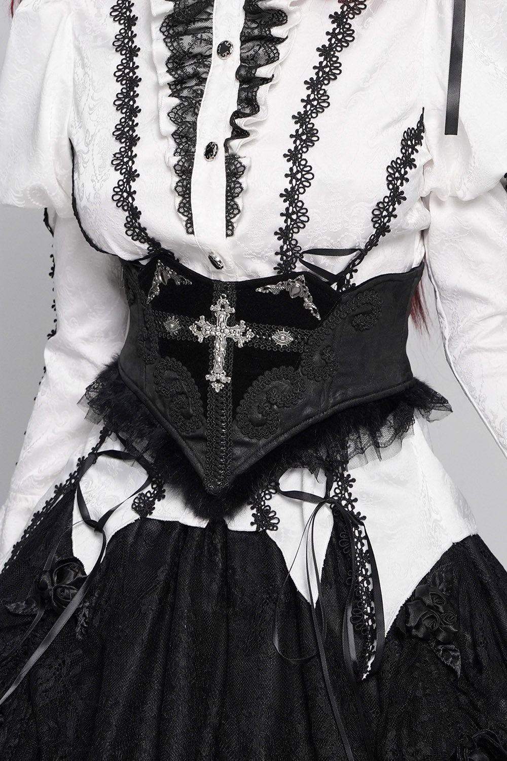 gothic cross underbust corset