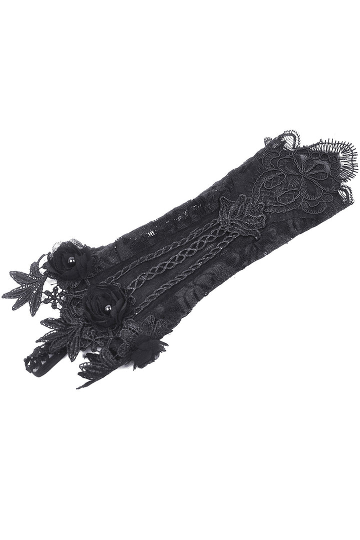 womens black vampire goth armwarmers