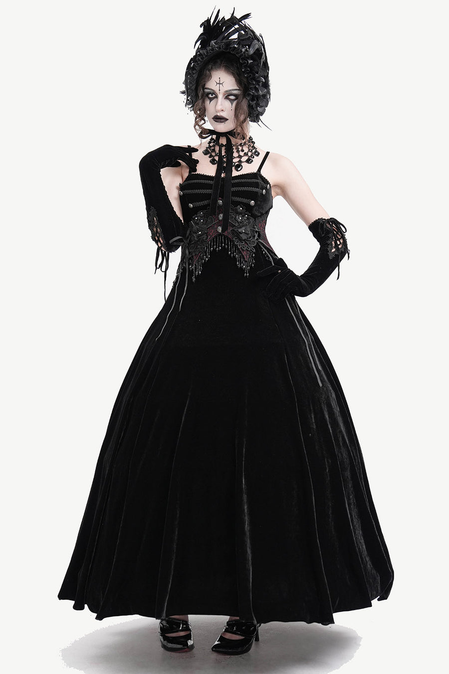 Glooming Embroidered Gothic Gown