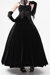black velvet military goth dress