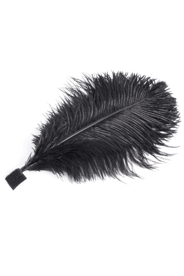 gothic black feathered cap