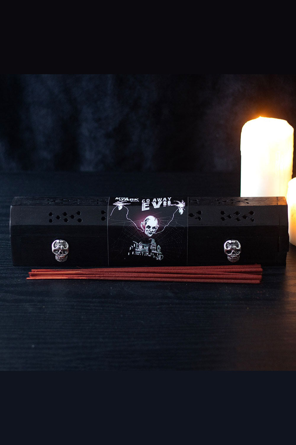 gothic incense set with vampire branding 