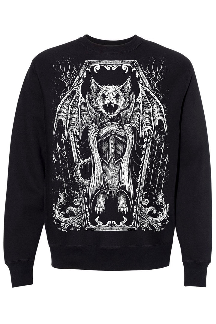 plus size gothic cat with batwings sweatshirt