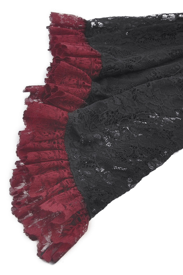 floral lace gothic black and red cardigan