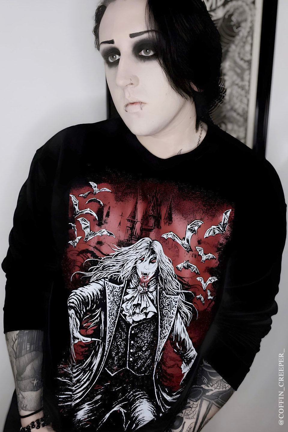 vampire dracula long sleeve sweatshirt