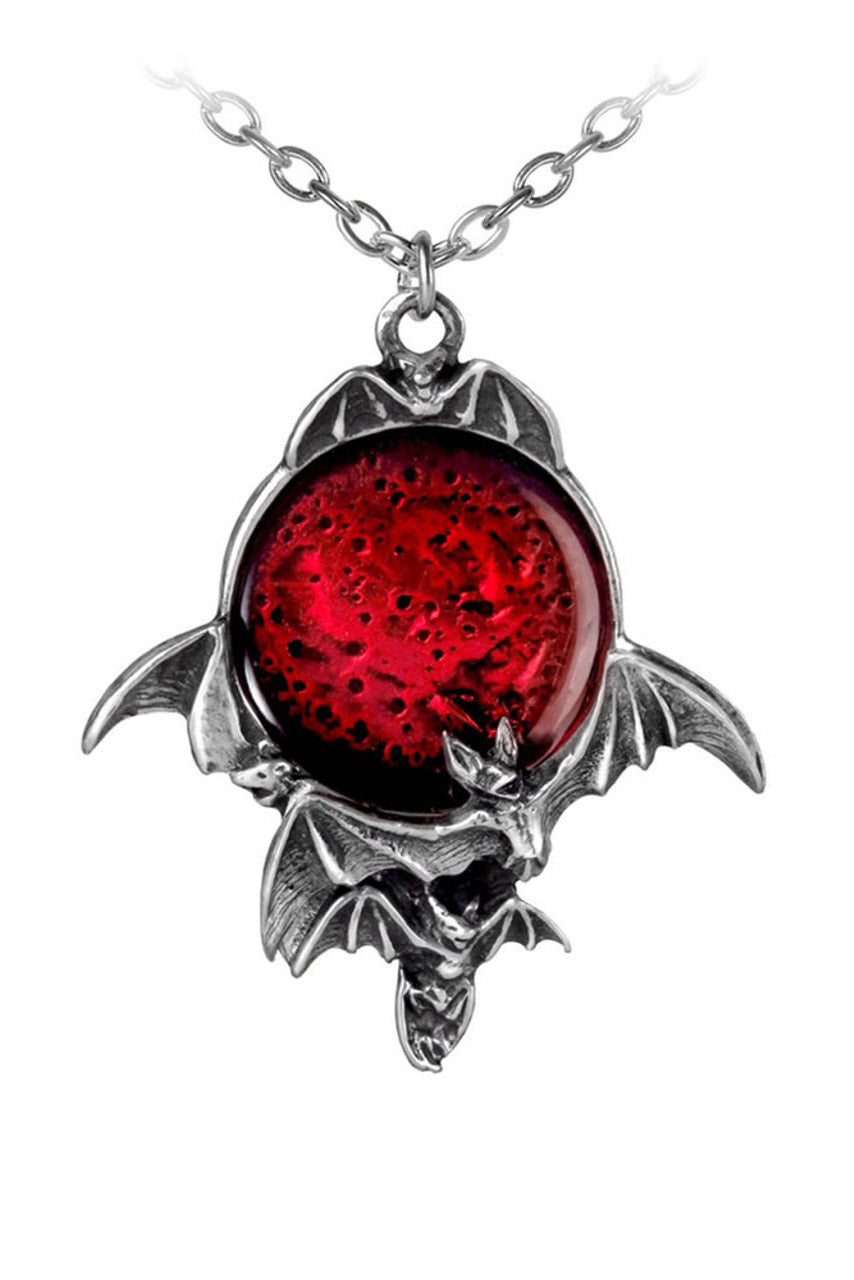 red moon vampire bat necklace