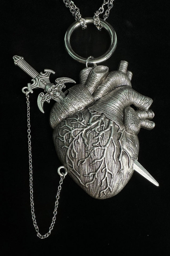 vintage gothic anatomical heart necklace